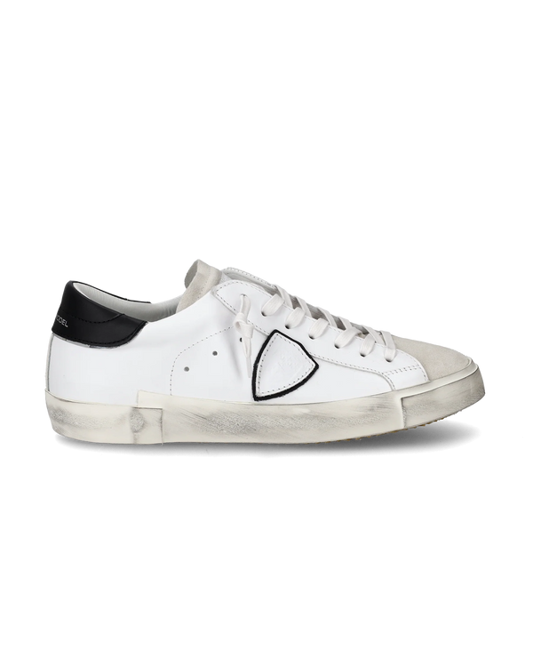 Basket basse Prsx homme - blanc et noir