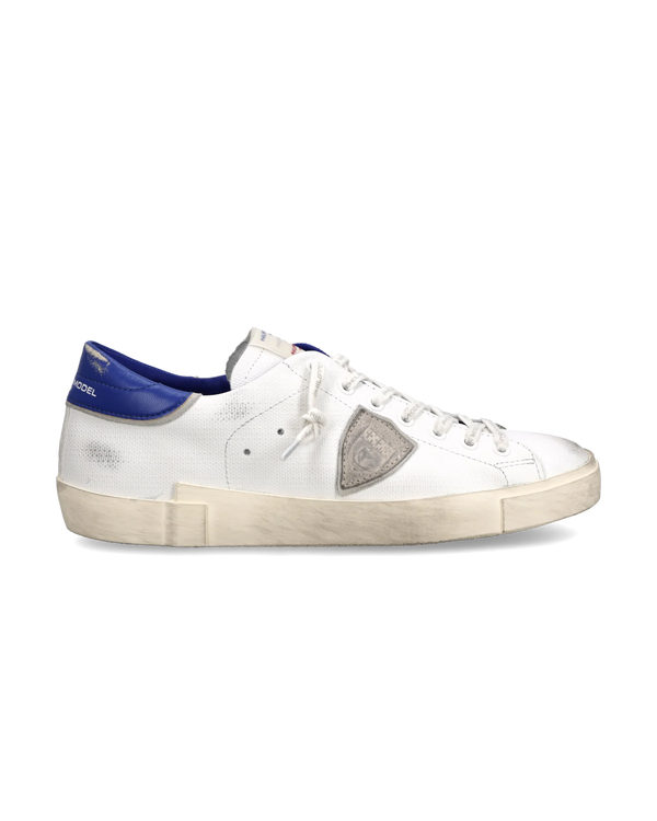 Baskets Prsx Homme avec étiquette drapeau, Blanc et Bluette